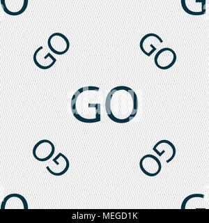 GO sign icon. Seamless pattern with geometric texture. Vector illustration Stock Vector