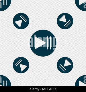 play button icon. Seamless pattern with geometric texture. Vector illustration Stock Vector