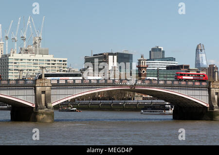 Lambeth Bridge on the River Thames Embankment in the city of London Stock Photo