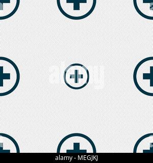 Plus, Positive, zoom icon sign. Seamless abstract background with geometric shapes. Vector illustration Stock Vector