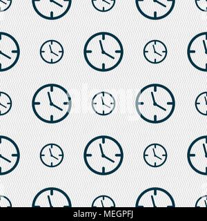 Clock time sign icon. Mechanical watch symbol. Seamless abstract background with geometric shapes. Vector illustration Stock Vector