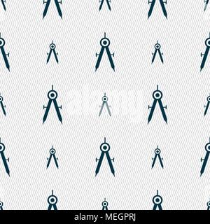 Mathematical Compass sign icon. Seamless abstract background with geometric shapes. Vector illustration Stock Vector