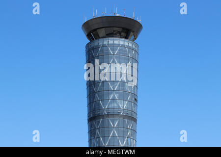 Dayton - Circa April 2018: The Air Traffic Control Tower at Dayton International Airport. Built in 2011, it stands 254 feet tall I Stock Photo