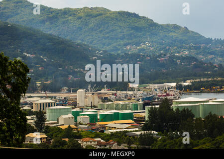 Seychelles- Victoria, capital city, Mahe island Stock Photo