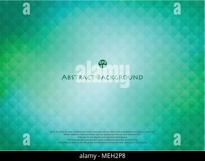 Abstraction of geometric square surface on smooth green color background. illustration vector eps10 Stock Vector