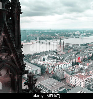 Aerial view of Cologne from the Dom Cathedral. Stock Photo