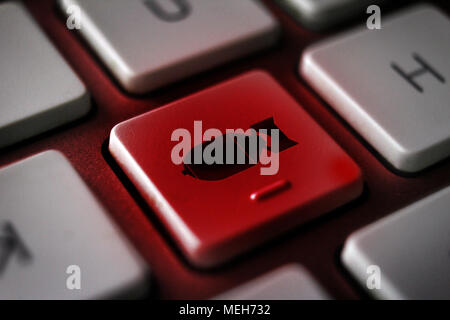 Launch missile symbol on a computer keyboard Stock Photo