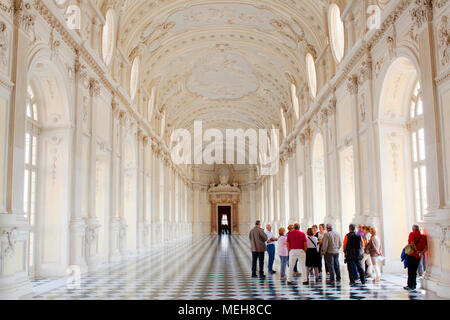 Galleria grande, Royal Palace of Venaria Reale, Italy Stock Photo