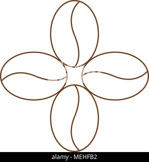 abstract delicious outline coffee symbol on a white background Stock Vector
