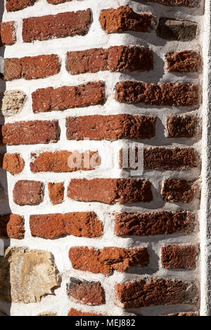 Old brick weathered wall, Arnea, Greece architecture Stock Photo
