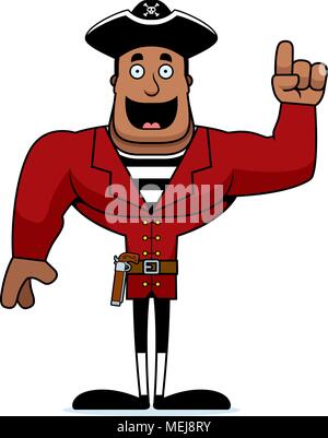 A cartoon pirate with an idea. Stock Vector