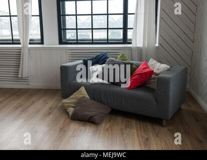Colorful decorative  pillows in modern interior Stock Photo