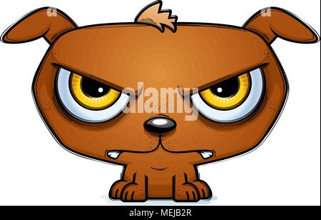 A cartoon illustration of a dog looking mad. Stock Vector