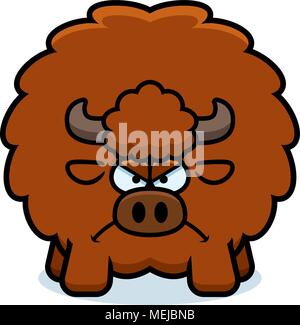 A cartoon illustration of a bison looking angry Stock Vector Image ...
