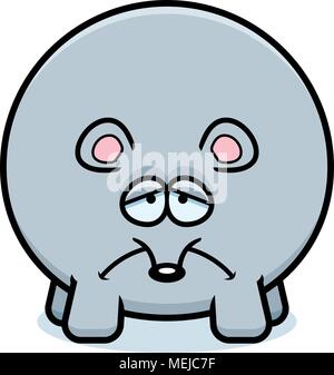 A cartoon illustration of a mouse looking sad. Stock Vector