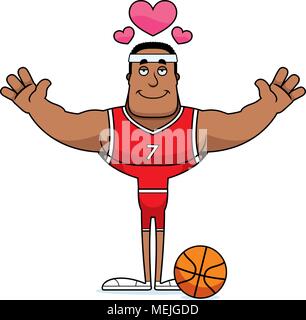 A cartoon basketball player ready to give a hug. Stock Vector