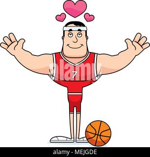 A cartoon basketball player ready to give a hug. Stock Vector