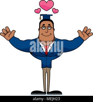 A cartoon teacher ready to give a hug. Stock Vector