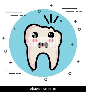 dental care kawaii characters Stock Vector