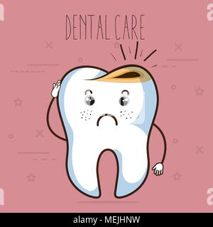 dental care kawaii comi character Stock Vector