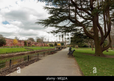 View of water features, Canal Gardens, Roundhay Park Stock Photo