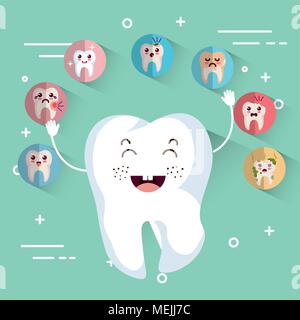 dental care kawaii comi character Stock Vector