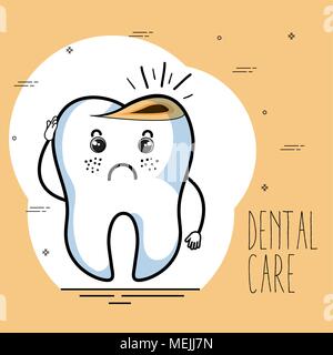 dental care kawaii comi character Stock Vector