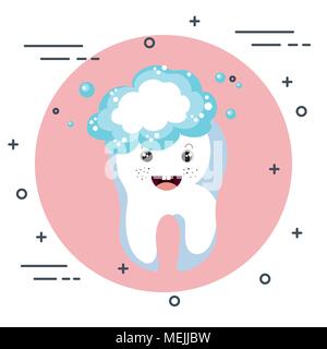 dental care kawaii comi character Stock Vector