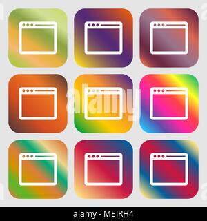 Simple Browser window icon Stock Vector