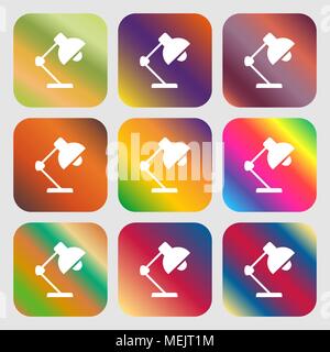 Reading-lamp and lighting, illumination icon Stock Vector