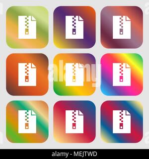 computer zip folder, archive sign icon Stock Vector