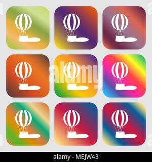 Hot air balloon icon, modern minimal flat design style symbol. Vector ...