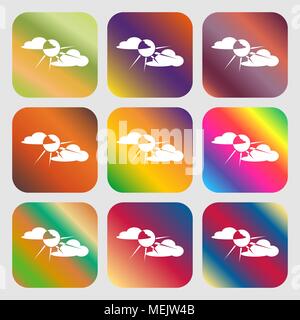 sun behind cloud sign icon Stock Vector