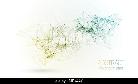 Abstract vector line cloud geometrical construction connected lines background. Minimalistic geometric structure. Graphic plexus wallpaper. Science Stock Vector