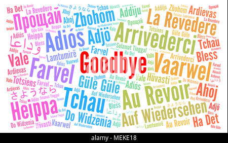 Goodbye in different languages word cloud Stock Photo - Alamy