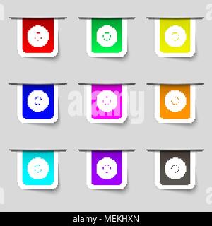 CD or DVD icon sign. Set of multicolored modern labels for your design. Vector illustration Stock Vector