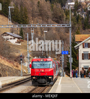train station filisur,switzerland Stock Photo - Alamy