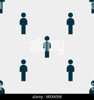 Human sign icon. Man Person symbol. Male toilet. Seamless abstract background with geometric shapes. Vector illustration Stock Vector
