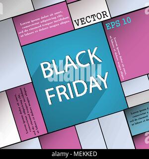 Black friday icon symbol Flat modern web design with long shadow and space for your text. Vector illustration Stock Vector