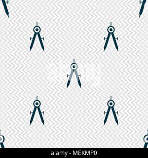 Mathematical Compass sign icon. Seamless abstract background with geometric shapes. Vector illustration Stock Vector
