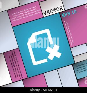 delete File document  icon sign. Modern flat style for your design. Vector illustration Stock Vector
