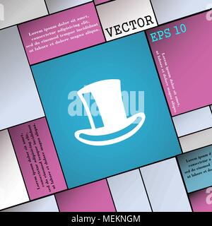 cylinder hat  icon sign. Modern flat style for your design. Vector illustration Stock Vector