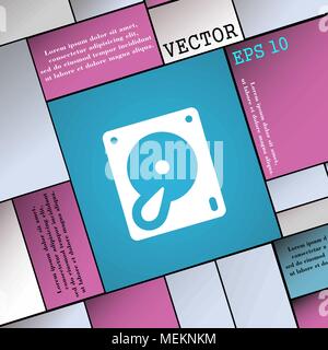 Hard disk and database  icon sign. Modern flat style for your design. Vector illustration Stock Vector