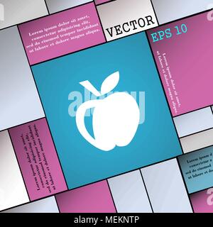 Apple  icon sign. Modern flat style for your design. Vector illustration Stock Vector