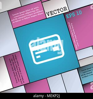 Credit, debit card  icon sign. Modern flat style for your design. Vector illustration Stock Vector