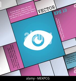 Eye, Publish content  icon sign. Modern flat style for your design. Vector illustration Stock Vector