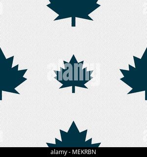 Maple leaf icon. Seamless abstract background with geometric shapes. Vector illustration Stock Vector