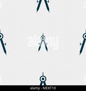 Mathematical Compass sign icon. Seamless abstract background with geometric shapes. Vector illustration Stock Vector