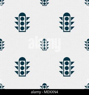 Traffic light signal icon sign. Seamless abstract background with geometric shapes. Vector illustration Stock Vector