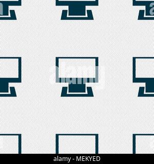 Computer widescreen monitor sign icon. Seamless abstract background with geometric shapes. Vector illustration Stock Vector